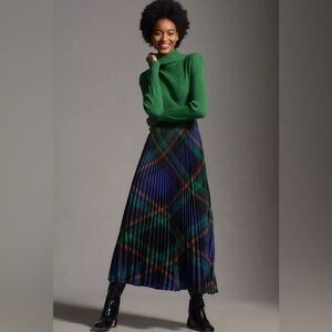 NWOT Anthropologie Maeve The Isobel Silky Pleated Skirt by Maeve Small